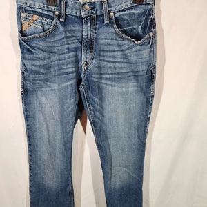 Ariat Men's M4 Gulch Medium Wash Relaxed Low Rise 31-32 Bootcut Jeans